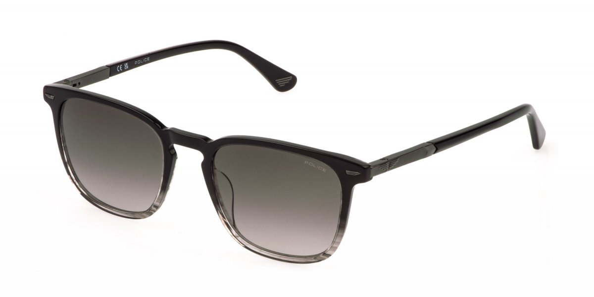 Police SPLQ86 Grigio striato lucido 54/20/145 MAN Zonnebrillen