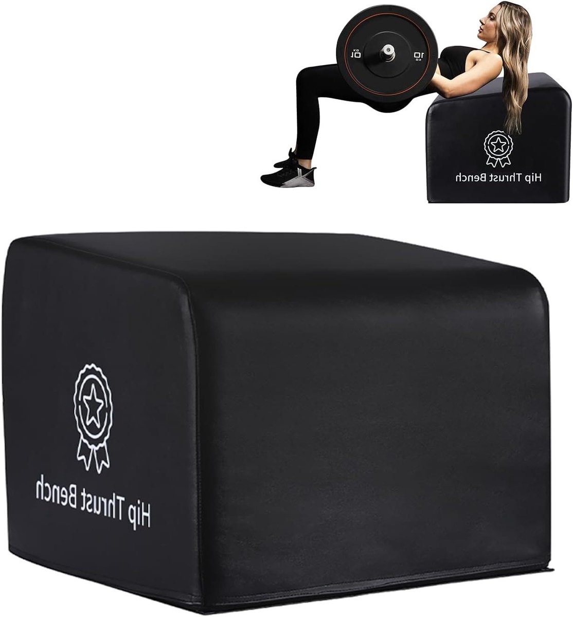 Heupstoot Bank - Bilspier Trainer - Kracht Training - Veelzijdig Gebruik - 51 x 50 x 43 cm - Zwart