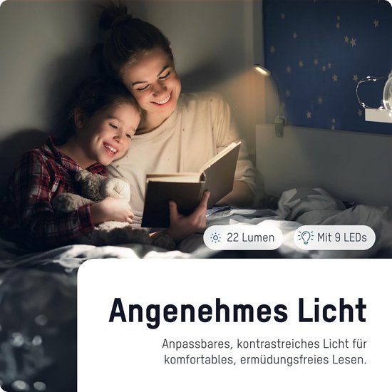 LED Klemlamp - Verstelbare Lamp - Lezen Muziek - Oplaadbaar USB-C - 9 LED's - Zwart — afbeelding 2