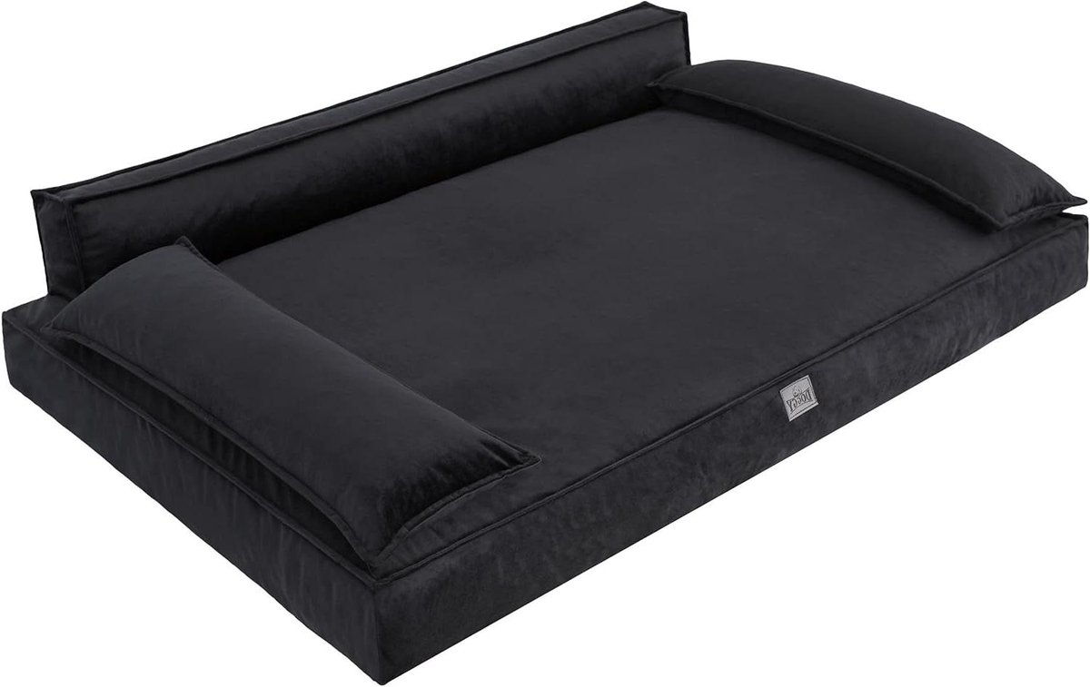 Huisdierenbed - Hondenbank Ligbed - Ontspannen Slapen - Afneembare hoes - 99 x 66 cm - Zwart