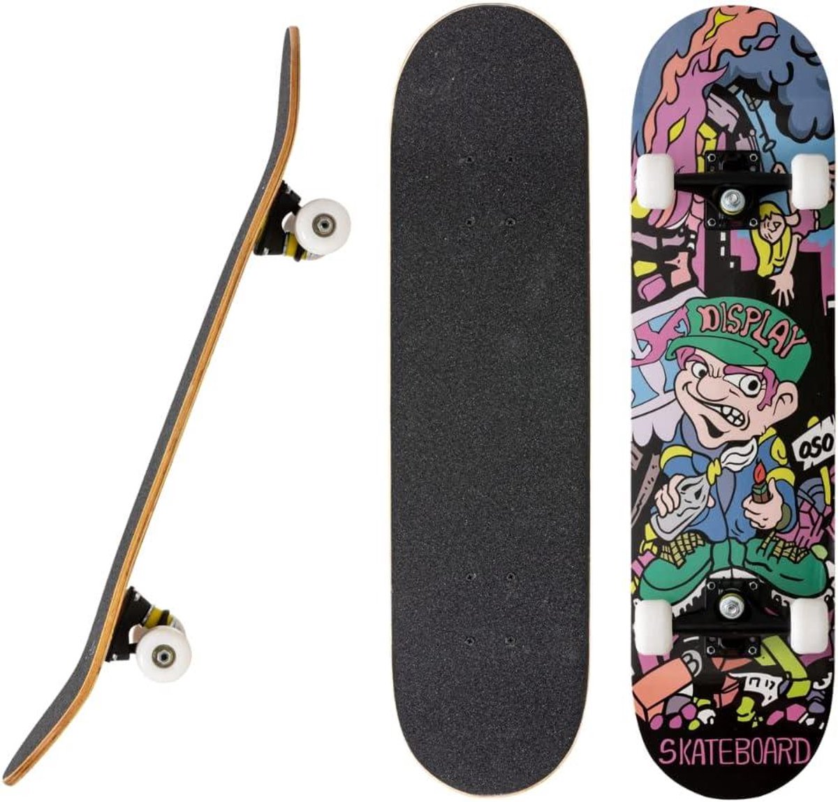 Compleet Skateboard Cruiser Board Straat Skaten 8 Lagen Esdoorn 787 cm Graffiti