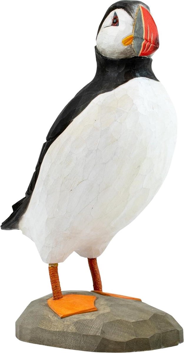 Decoratieve vogel - Houten beeld - Tuindecoratie - Handgesneden detail - 194 cm hoog - Gekleurd