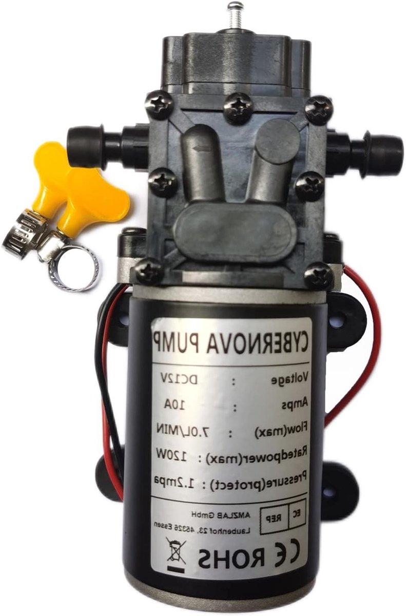 Waterpomp - Dompelpomp - Camper en Boot - Zelfaanzuigend - 7 L/min - Zwart