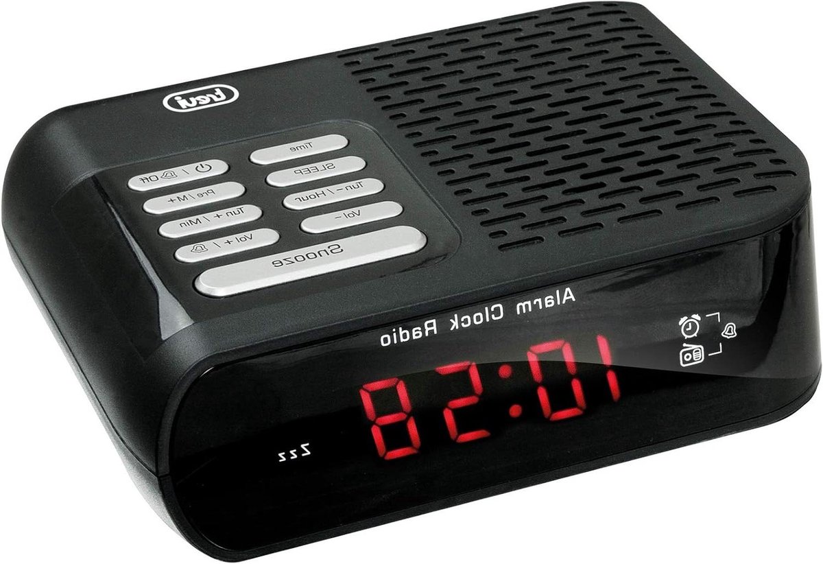 Wekker Radio - Digitale Klok - Wakker Worden - Ingebouwde FM - 14 cm Breed - Zwart