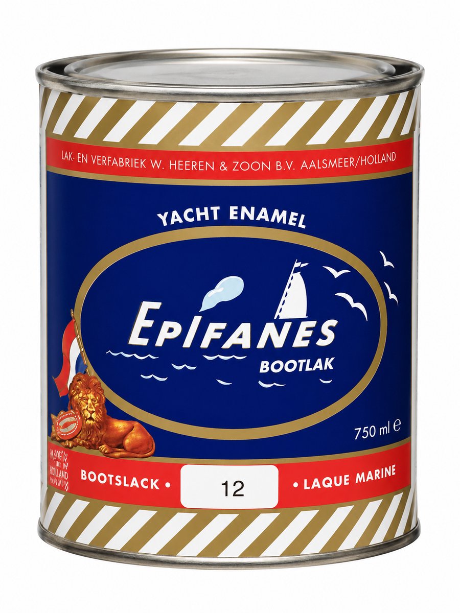 Epifanes Bootlak Yacht Enamel Kleur 12 – Hoogglans Bootverf – 750 ml – Slijtvaste Lak voor Hout, Staal & Polyester