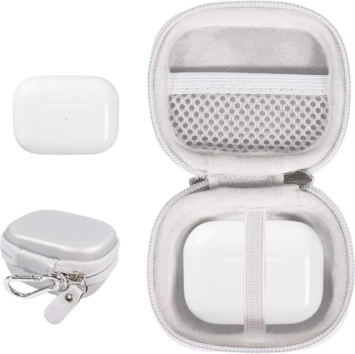 Oplaadhoesje Oordopjes - Beschermhoes - Veilig Opbergen - Waterafstotend Materiaal - 10 cm Lengte - Wit
