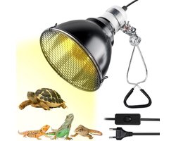 Warmtelamp Terrarium - Reptielen Verwarming - Klimaatbeheersing Reptielen - Efficiënte Warmte Reflectie - 14 x 14 x 12 cm - Zwart