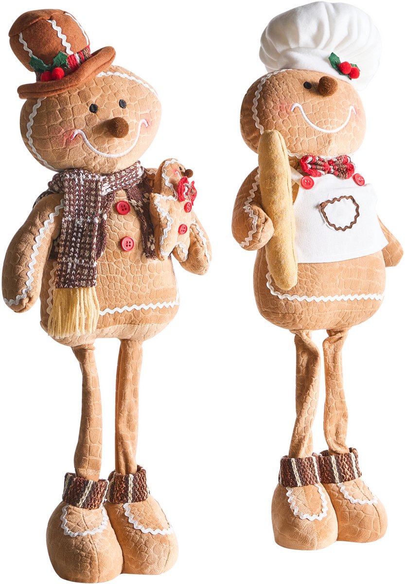 EIKEREN - Kerstdecoratie set van 2 - Bruin - Polyester