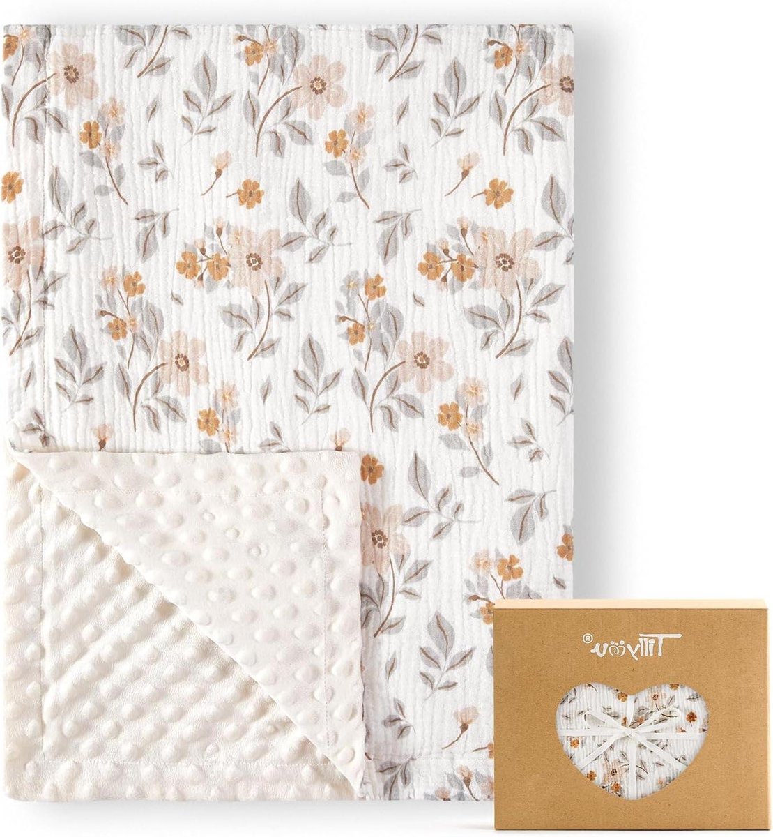 Baby Dekentje - Kinderen Muslin - Knus en Warm - Dubbelzijdig Zacht - 75 x 100 cm - Geel Jasmijn