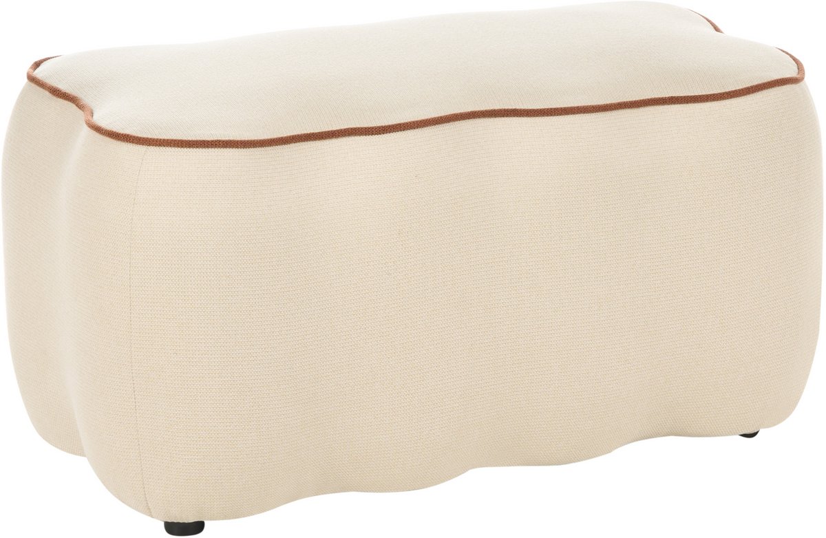 JUNO - Gestoffeerd bankje - Lichtbeige - Polyester