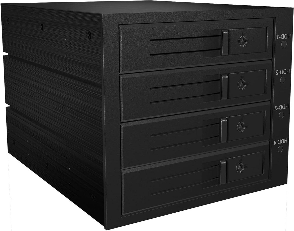 Harde schijf backplane - Opslaguitbreiding - Data opslag - 4x 35 inch - 3x 525 inch inbouw - Zwart
