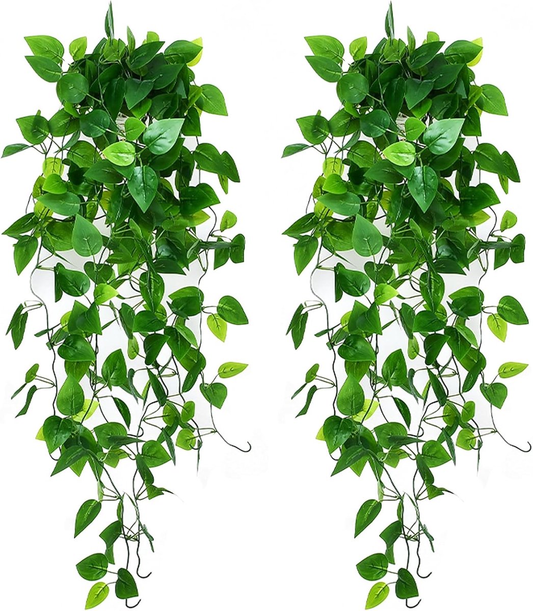 Inovra- Hangplant 100 cm - Kunstplanten voor binnen/buiten - Kunstplant in pot - Onderhoud