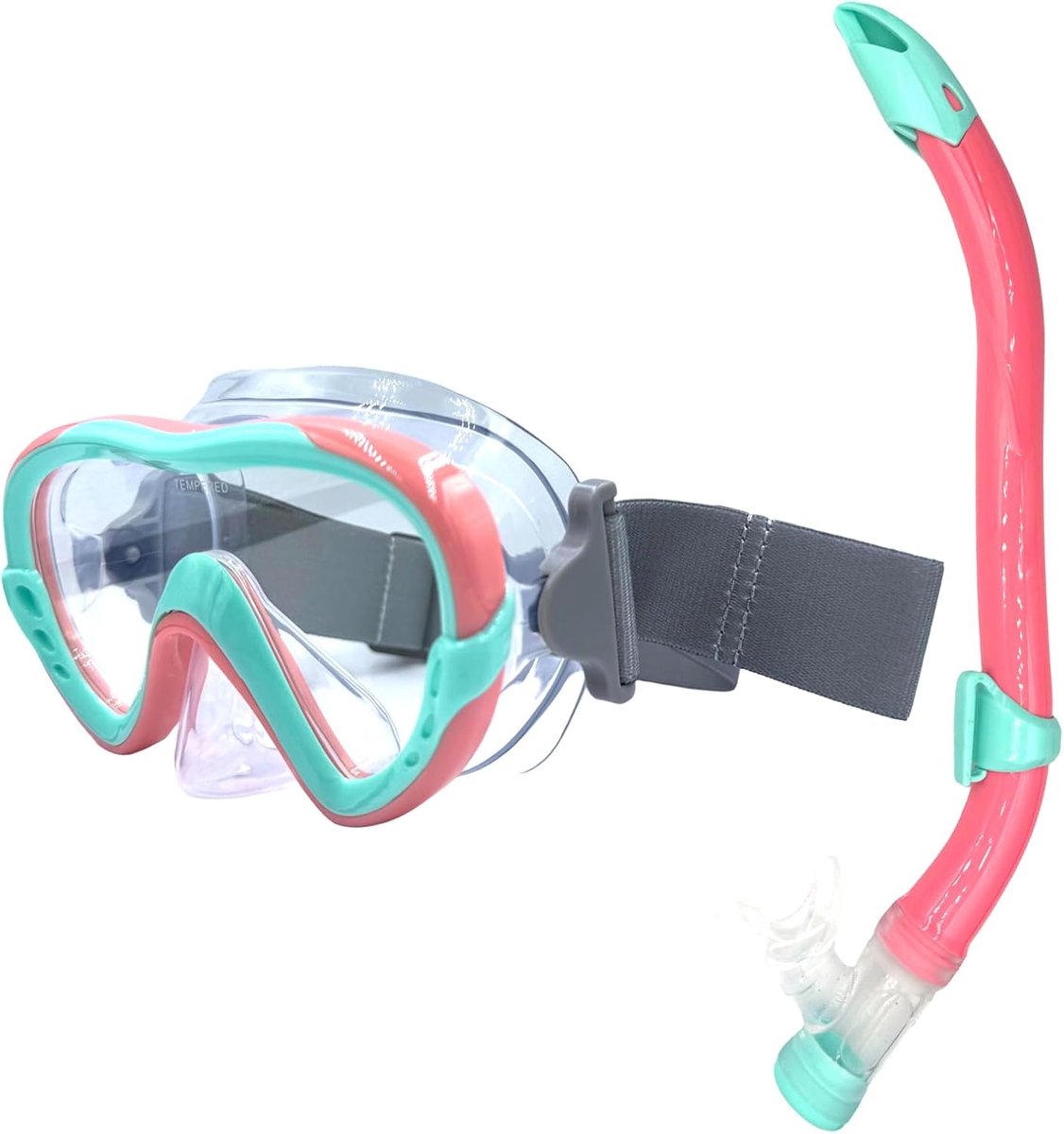 Thijox - EasyDive Snorkelset voor Kinderen, Ergonomisch Snorkelmasker met Droog Siliconen Materiaal, Anti-condens Duikbril voor Jongens en Meisjes, Pe