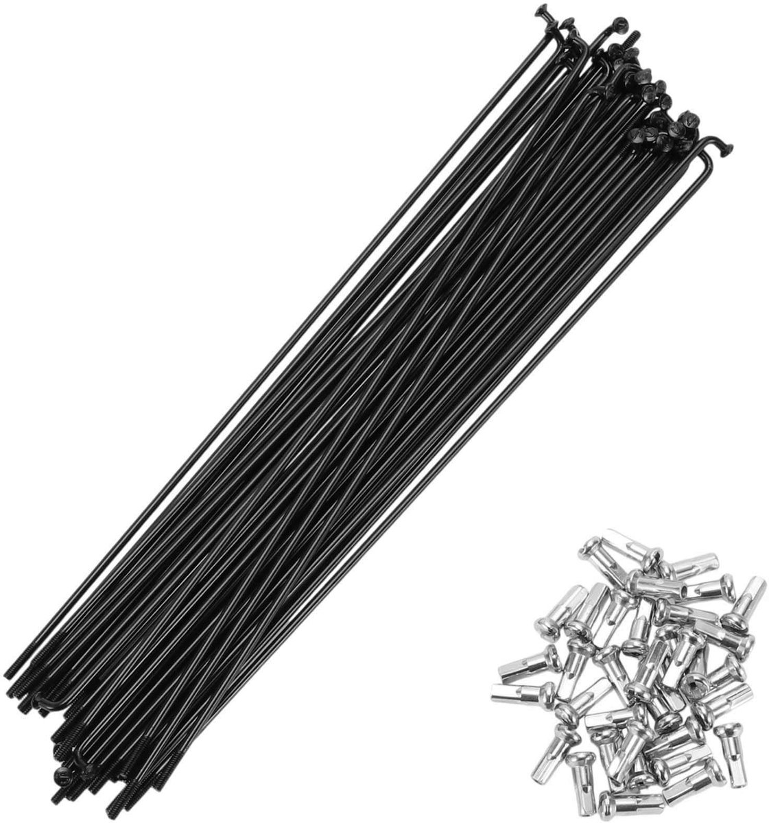 Inovra- Spaken 14G 195MM - Stalen Spaken - Upgrade Kit - 36 Stuks - Schokbestendig - Antimpact Weerstand - Zwart - Fietsvelg