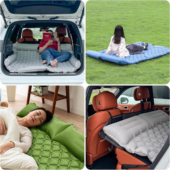 Thijox - Opblaasbaar matras voor auto en SUV, luchtmatras voor 2 personen, zelfopblazend luchtbed, camping slaapmat met voetpomp, 183 x 13 x 7 cm van Thijox — afbeelding 4