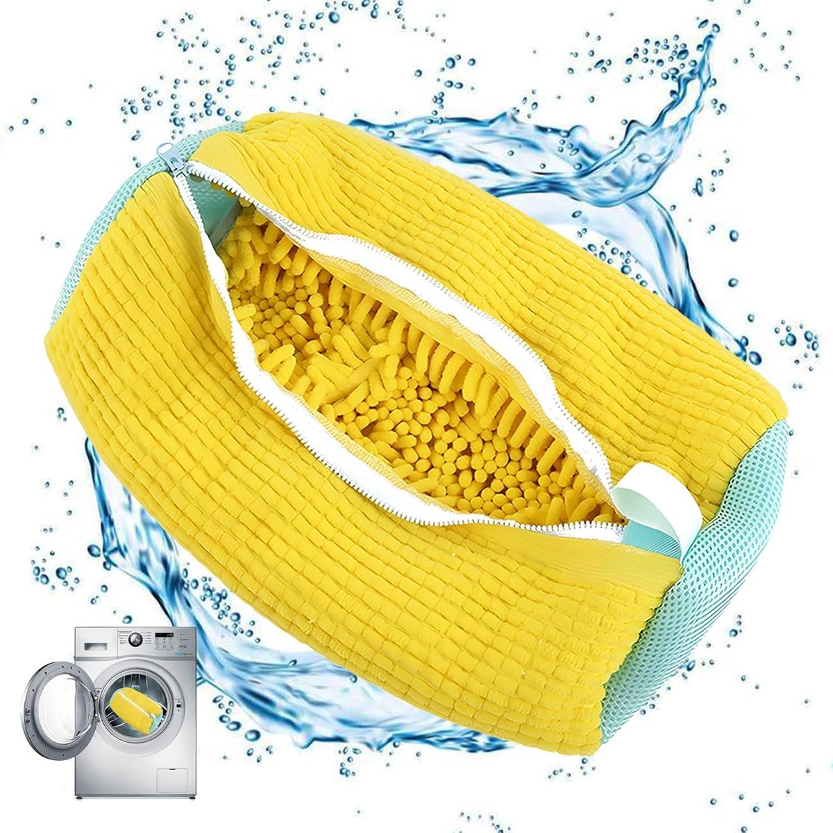 Thijox - Schoenenzak, Waszak met Ritssluiting, Herbruikbare Waszak voor Sportschoenen, Geel, 1 Stuks, Ideaal voor Reis en Sport