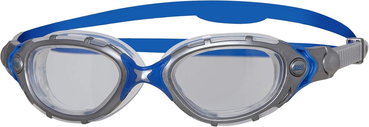 Thijox - Zwembril Predator Flex, Antifog, UV-bescherming, Comfortabele Pasvorm, Geschikt voor Zwemmen, Training, Recreatief, Unisex, Zwart/Blauw