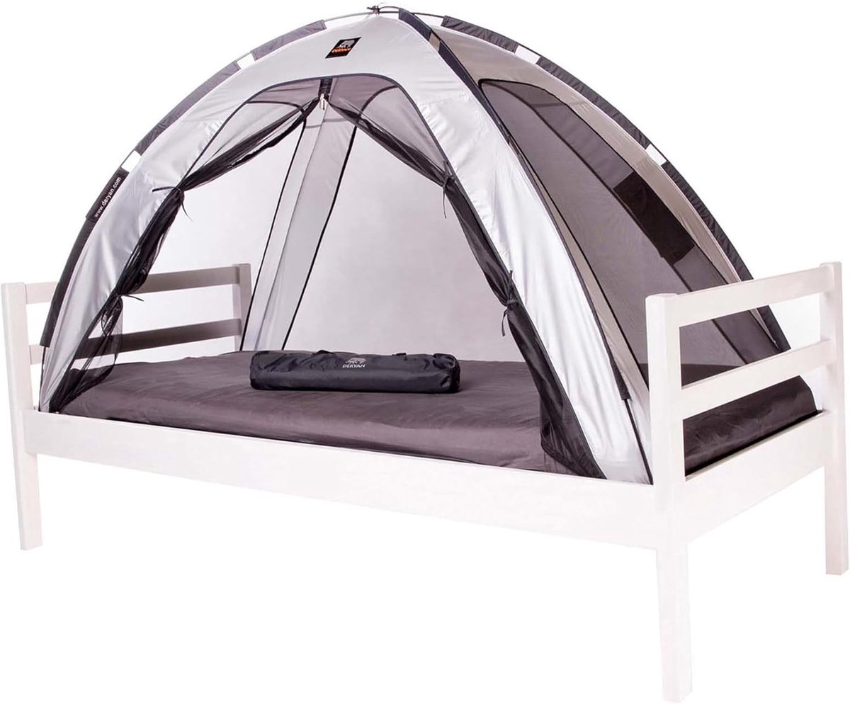 Thijox - Deryan Bedtent 200 x 90 x 100 cm - Zilver - Muggennet - Bescherming tegen Insecten - Ideaal voor Kinderen - Speel- en Slaapruimte