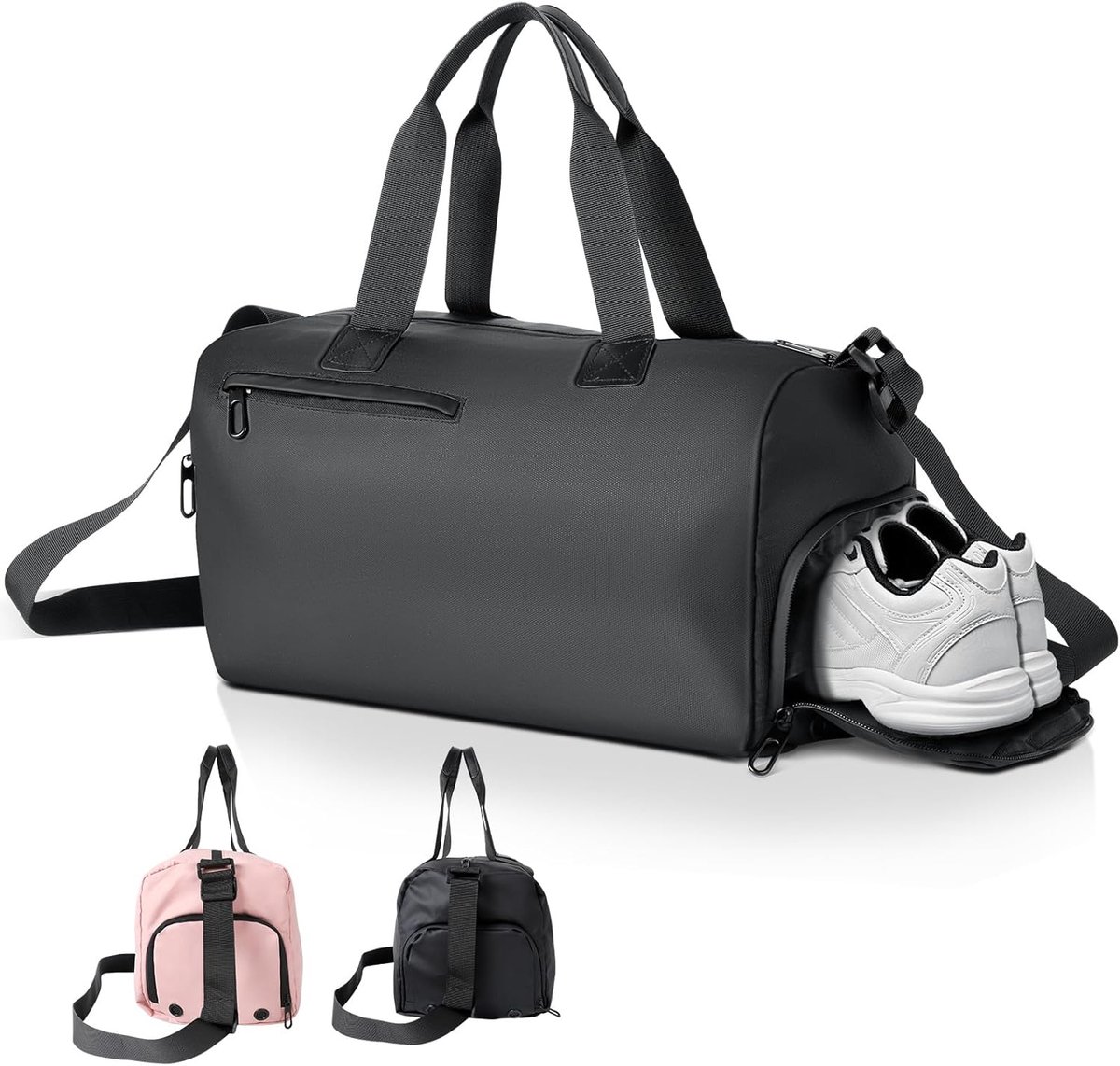 SnelShoppen - Sporttas met Schoenenvak en Nat Vak, Reistas, Zwemtas, Trainingstas voor Dames en Heren, Ideaal voor Fitness, Reizen, Gym en Bad, Ruime