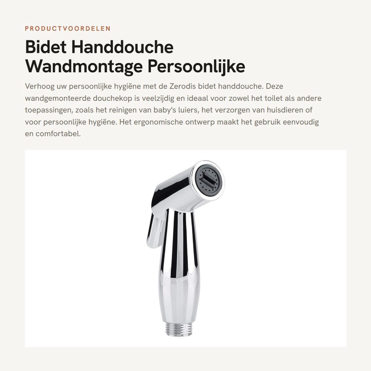 Handdouche voor persoonlijke hygiëne - ABS - wandmontage - douchekop toilet