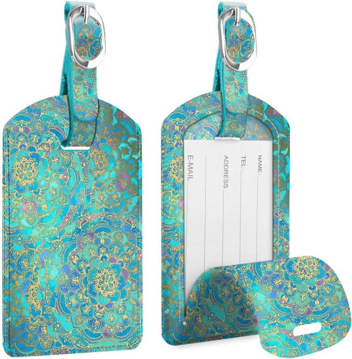 Thijox - Bagagelabel Synthetisch Leer [2 Stuks] ID-Label Koffer met Adreslabel Handtaslabel voor Reizen en Bagage, Perfect voor Vakantie en Zakelijke