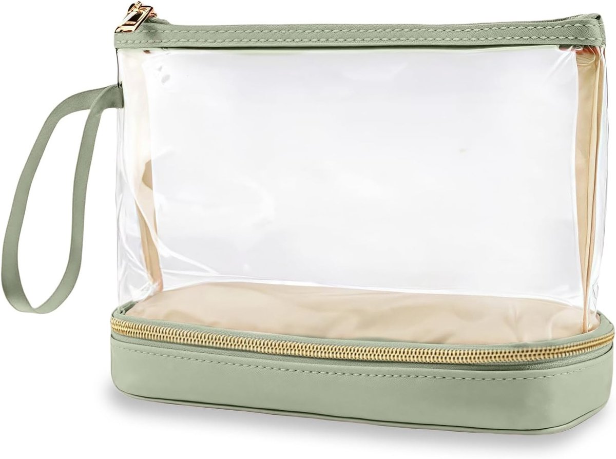 SnelShoppen - Transparante Toilettas - Draagbare Reistas voor Make-up - Waterdichte PVC Cosmetica Tas met Handvatten - Grote Capaciteit Reis Toiletten