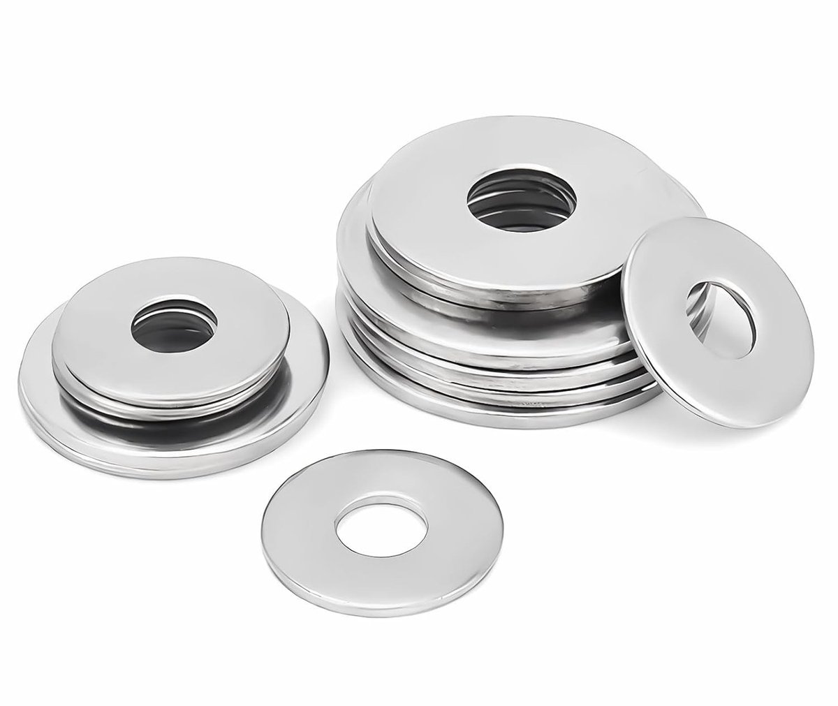 200 stuks M5x15 vlakke ringen van roestvrij staal A2 V2A 304 voor schroeven, moeren en bevestigingsmateriaal