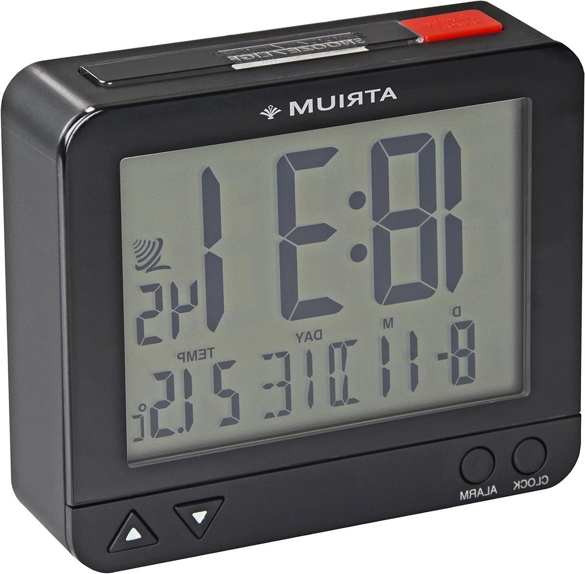Radiogestuurde Wekker - Digitale Klok - Tijd Weergeven - Automatische Tijdinstelling - 95 x 8 cm - Zwart