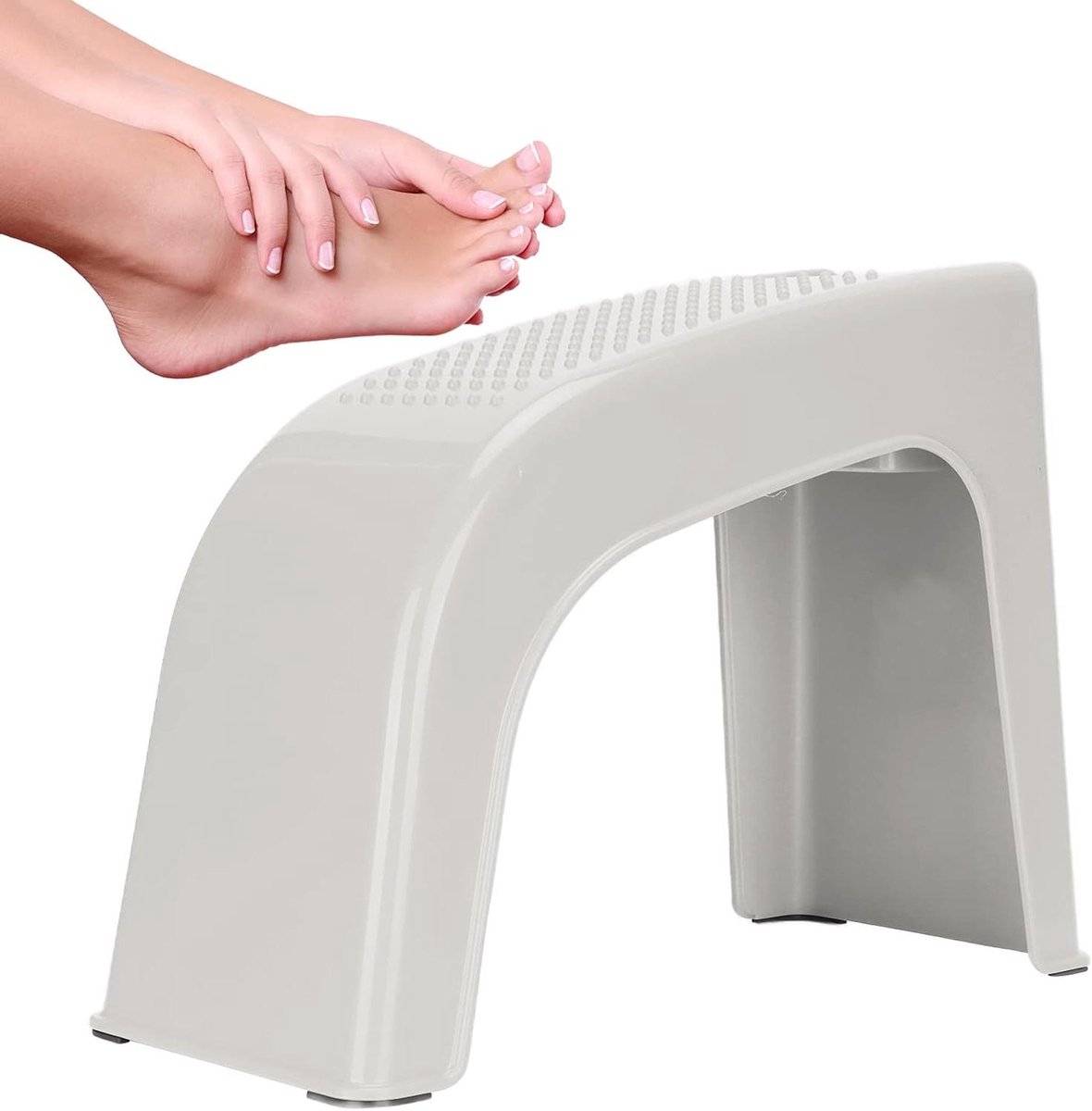 Douche Voetsteun - Pedicure Hulpmiddel - Comfortabel Scheren - Met Opbergvak - 37 x 28 cm - Beige