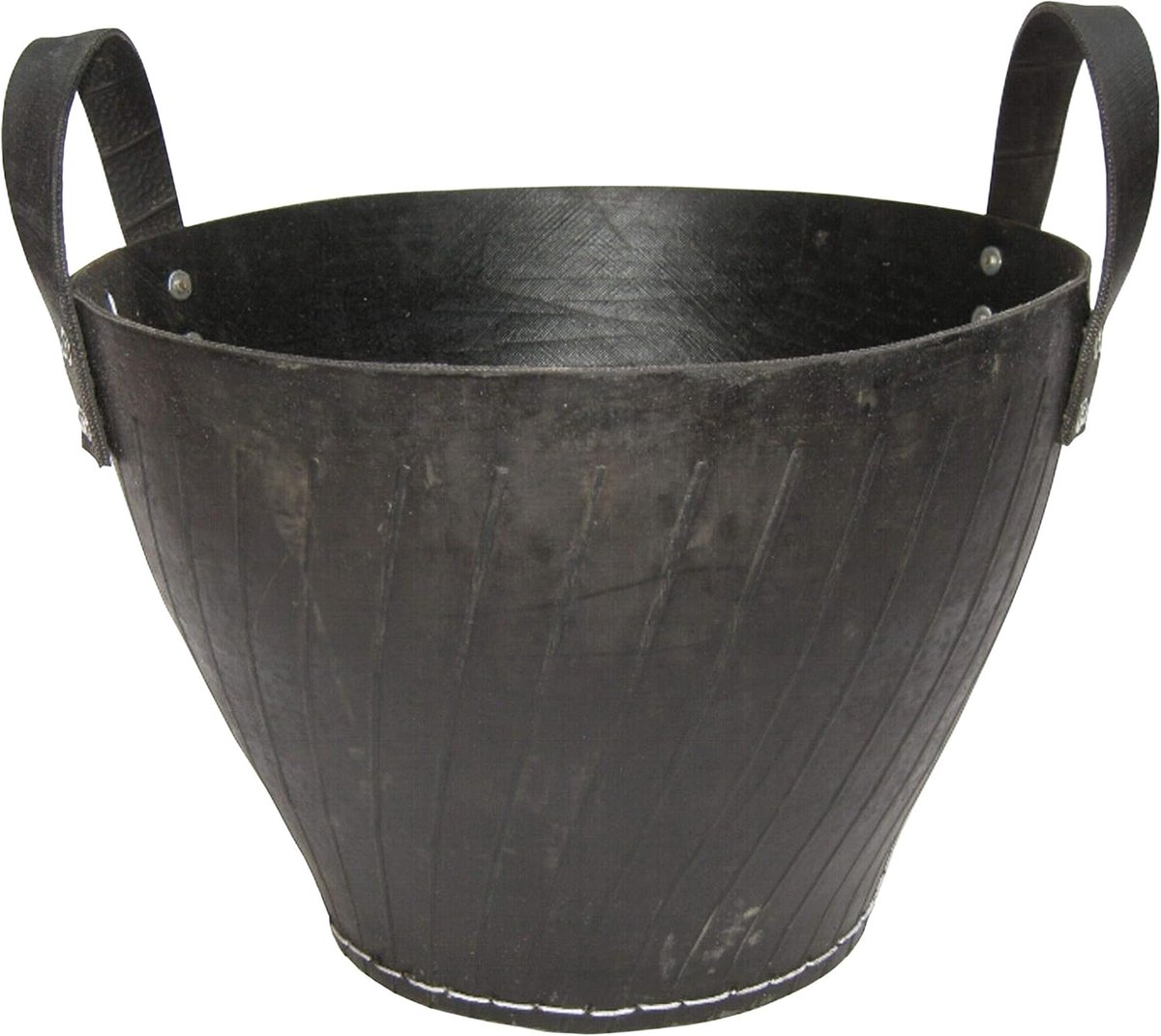 Houten mand - Opbergmand - Haardhout opslag - Gemaakt van gerecycled rubber - 34 cm hoog - Zwart — cadeau in Wonen & Interieur - foto 2