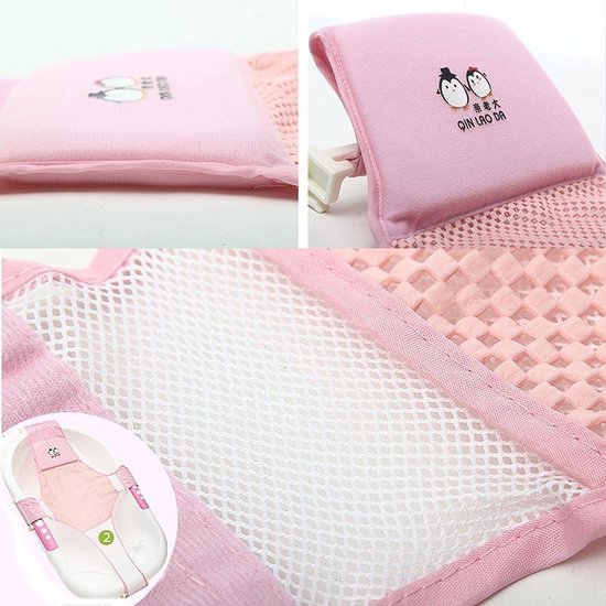 Baby badstoel - Badondersteuning baby - Veilig badderen - Verstelbaar ontwerp - 0-2 jaar - Roze — afbeelding 3