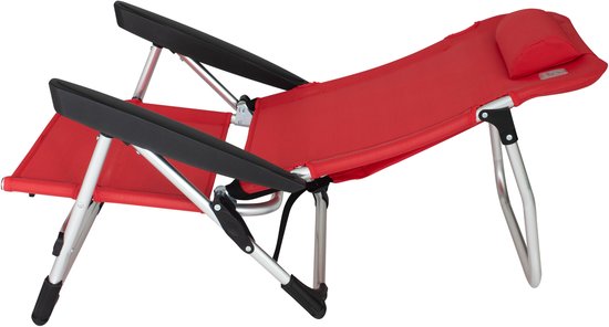 Eurotrail Marbella - Strandstoel met ligstand - Rood van Eurotrail — afbeelding 4