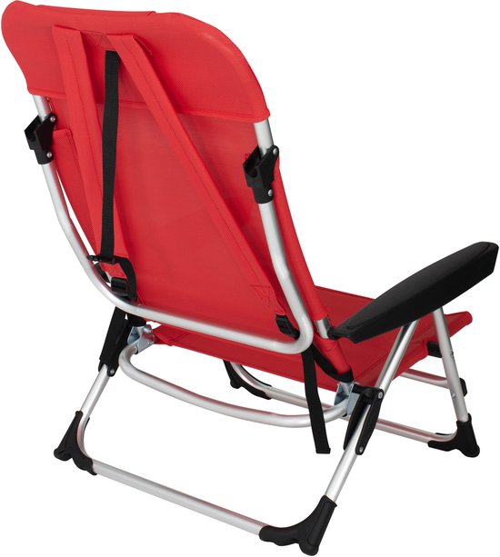 Eurotrail Marbella - Strandstoel met ligstand - Rood van Eurotrail — afbeelding 3