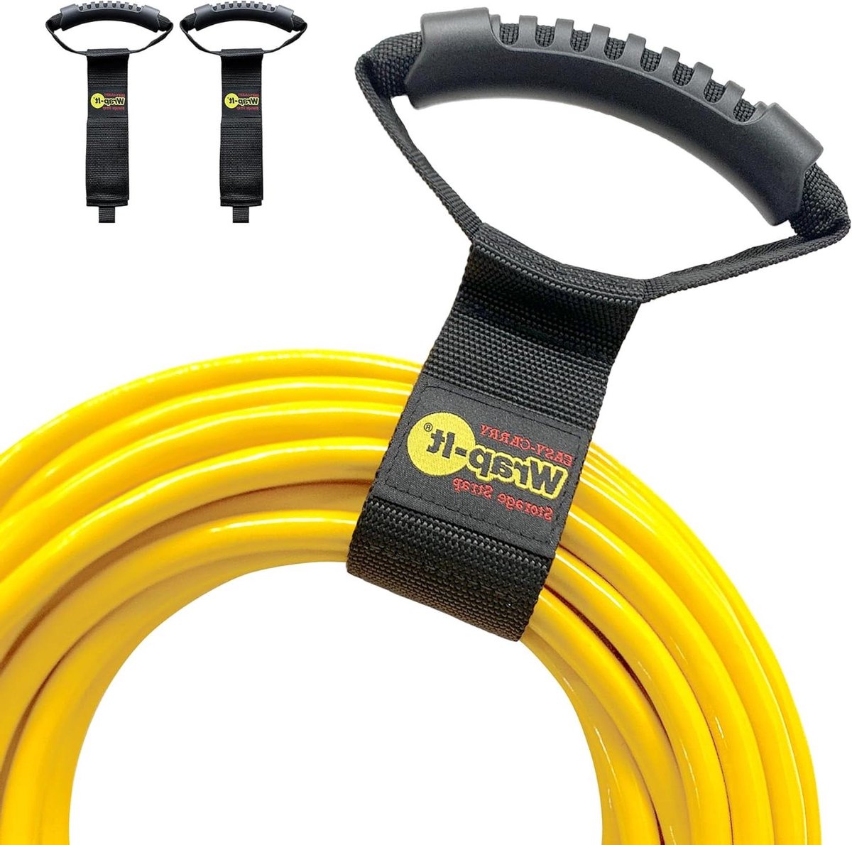 Opbergriemen - Kabel organizers - Slangen organiseren - Met draaggreep - 2 stuks 43cm - Zwart