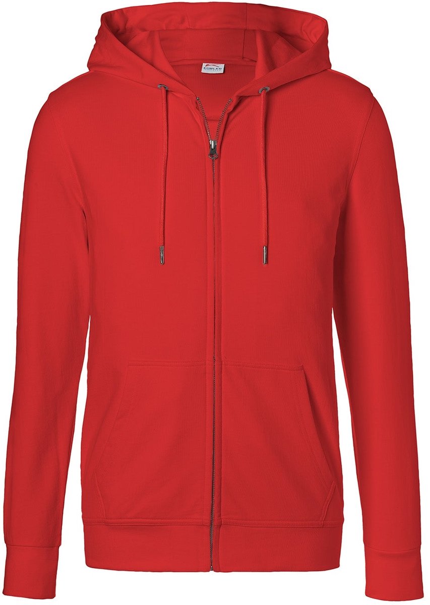 KÜBLER 50226330 Hoodie Rits Werktrui HEREN Veiligheidstrui Middelrood - Oeko Tex - 50% Katoen 50% Polyester