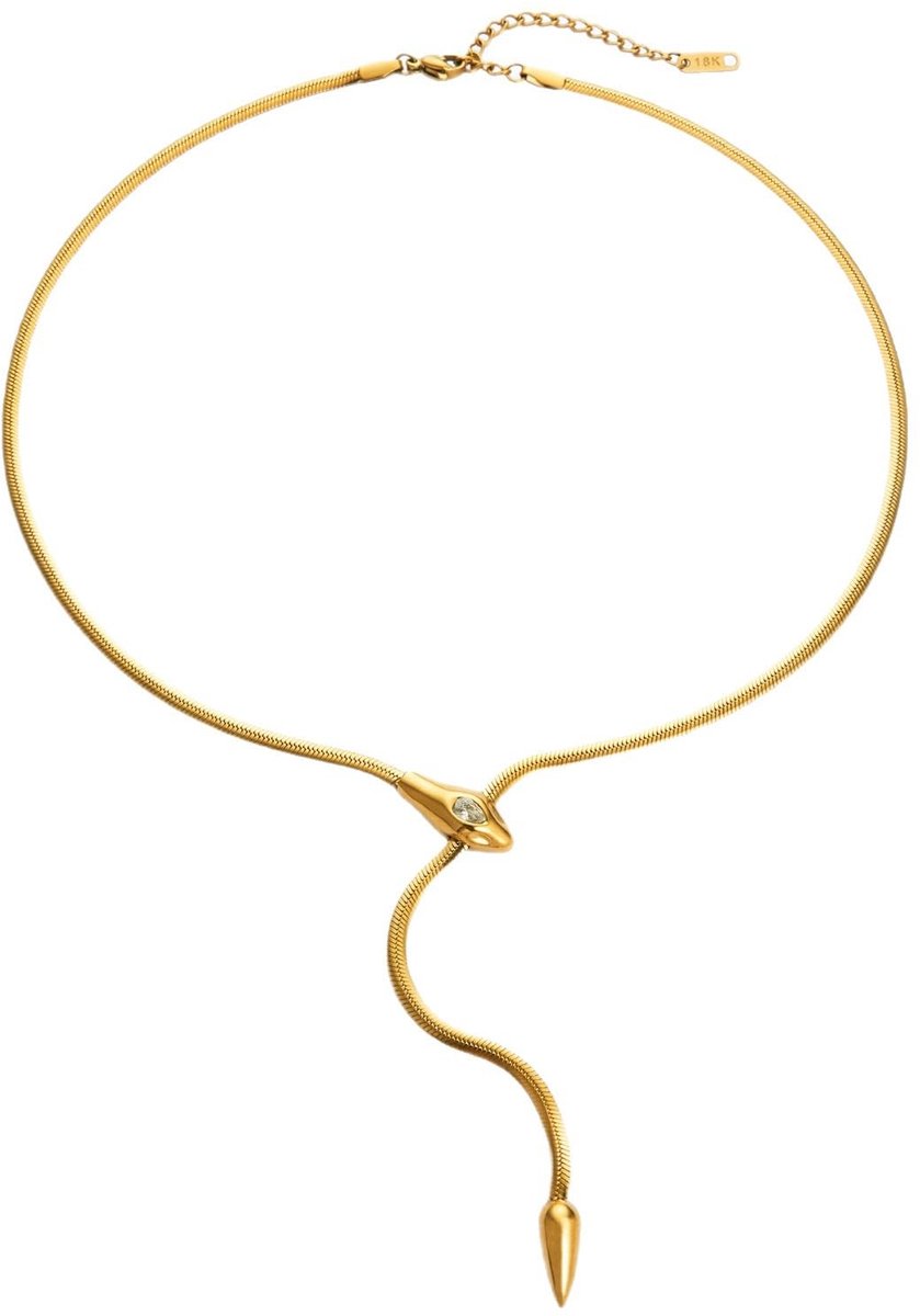 Slangenketting voor vrouwen, zacht titanium staal Y-vorm visgraatketting choker, verstelbaar 40,6 - 50,8 cm druppel hanger sieraden cadeau voor haar