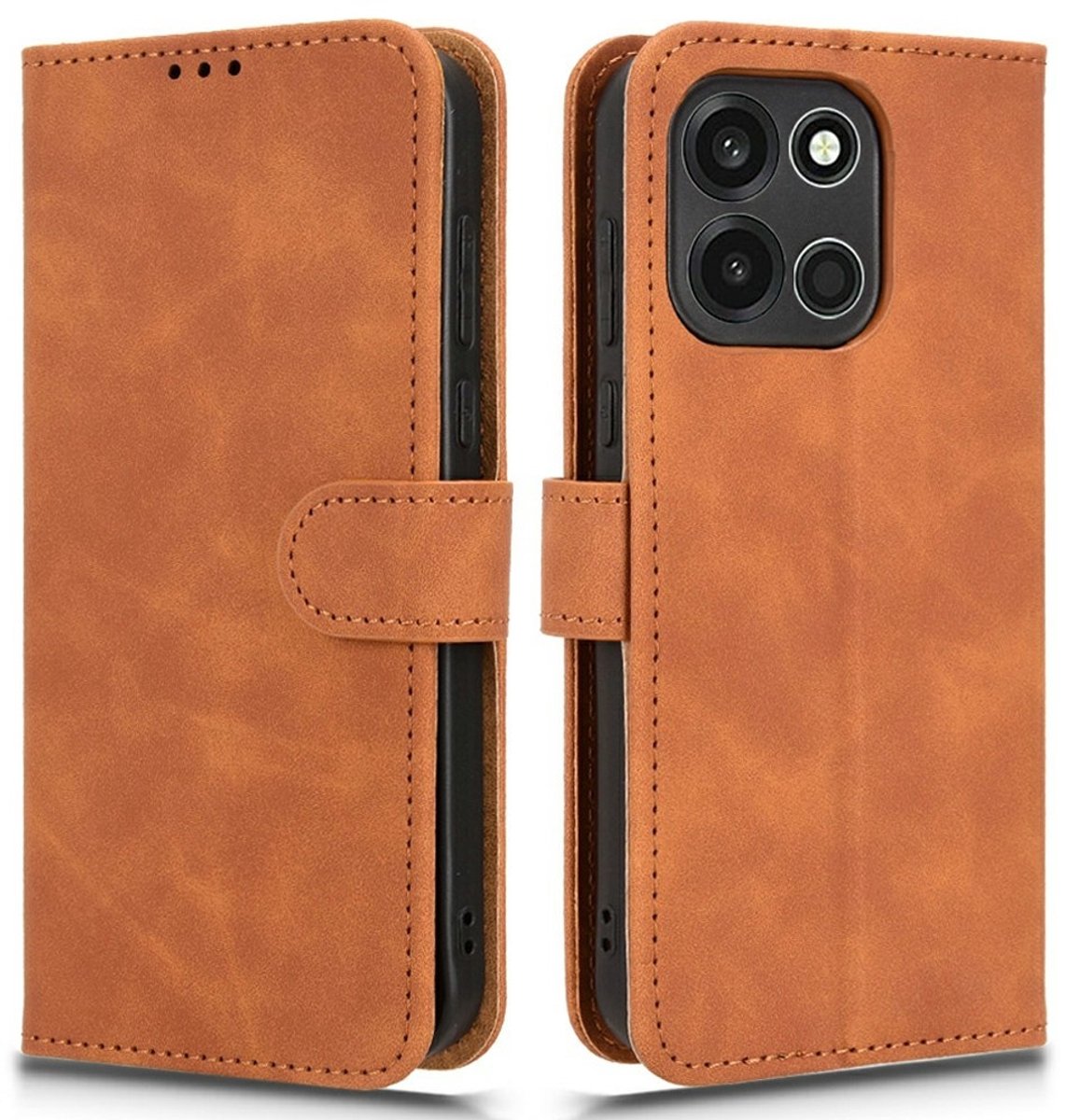 Coverup Hoesje - Geschikt voor OnePlus Nord 6 Hoesje - Coverup Book Case - Bruin