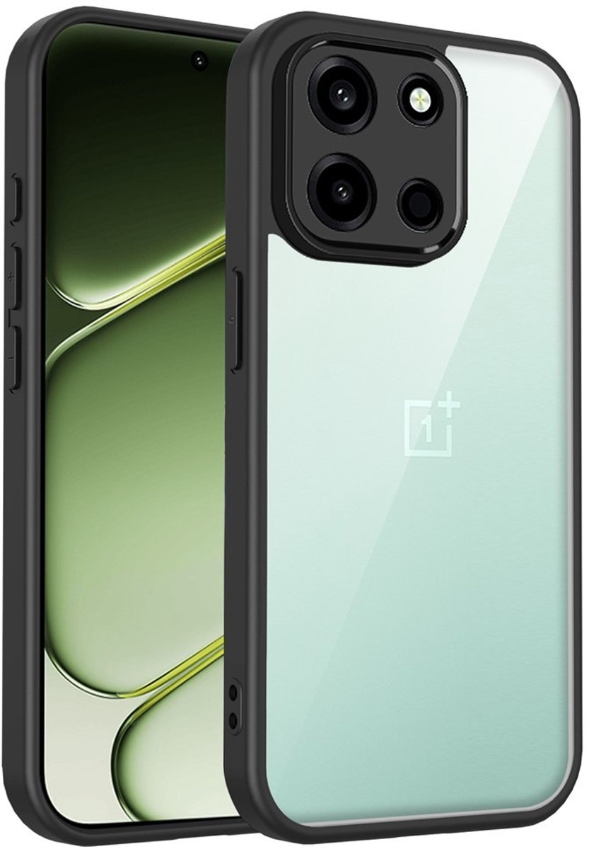 Coverup Hoesje - Geschikt voor OnePlus Nord 6 Hoesje - Coverup Transparante Back Cover met Camera Cover - Zwart
