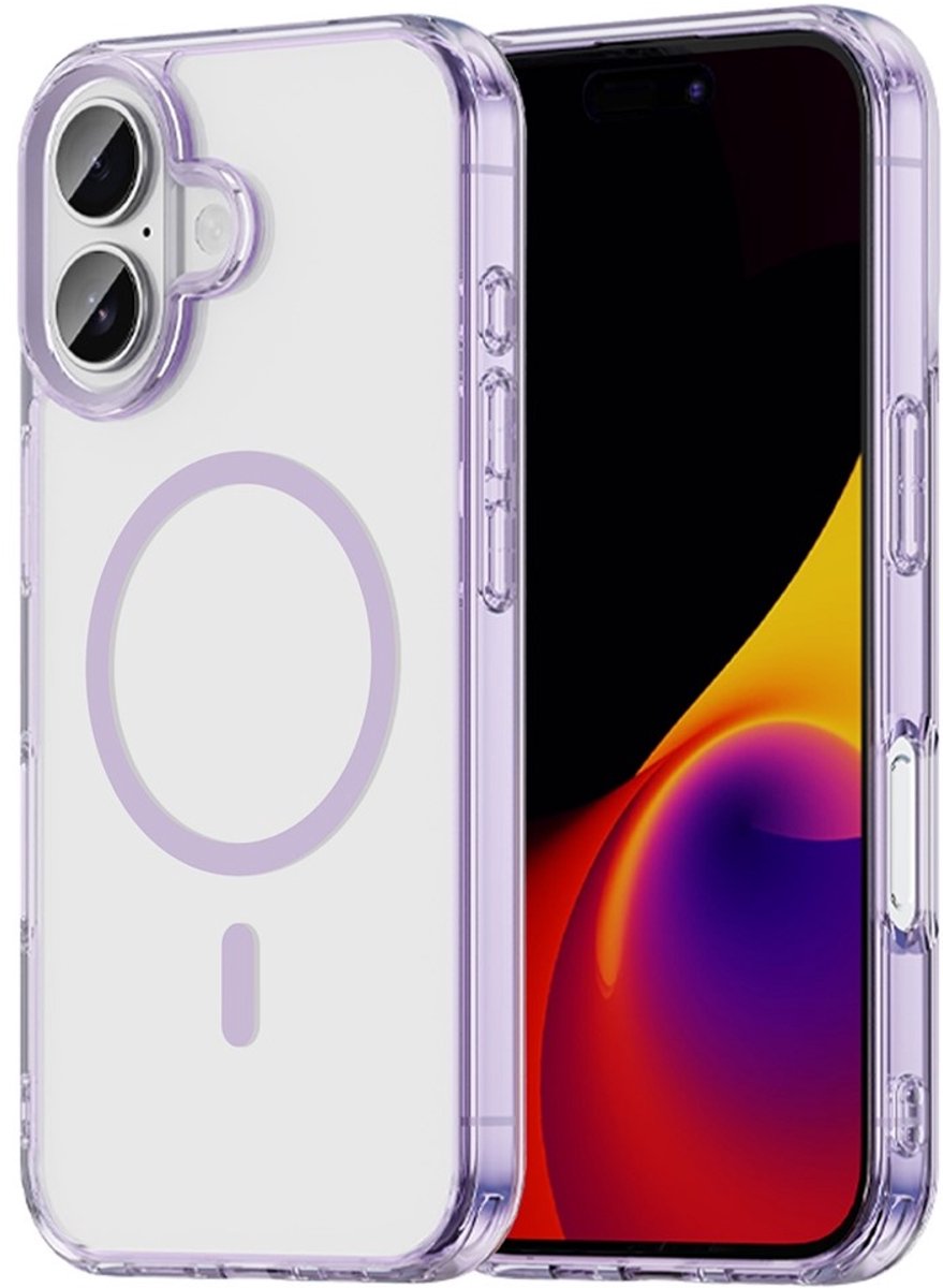 Coverup Hoesje - Geschikt voor iPhone 16 Hoesje - Coverup Clear TPU Back Cover - MagSafe Compatible - Paars