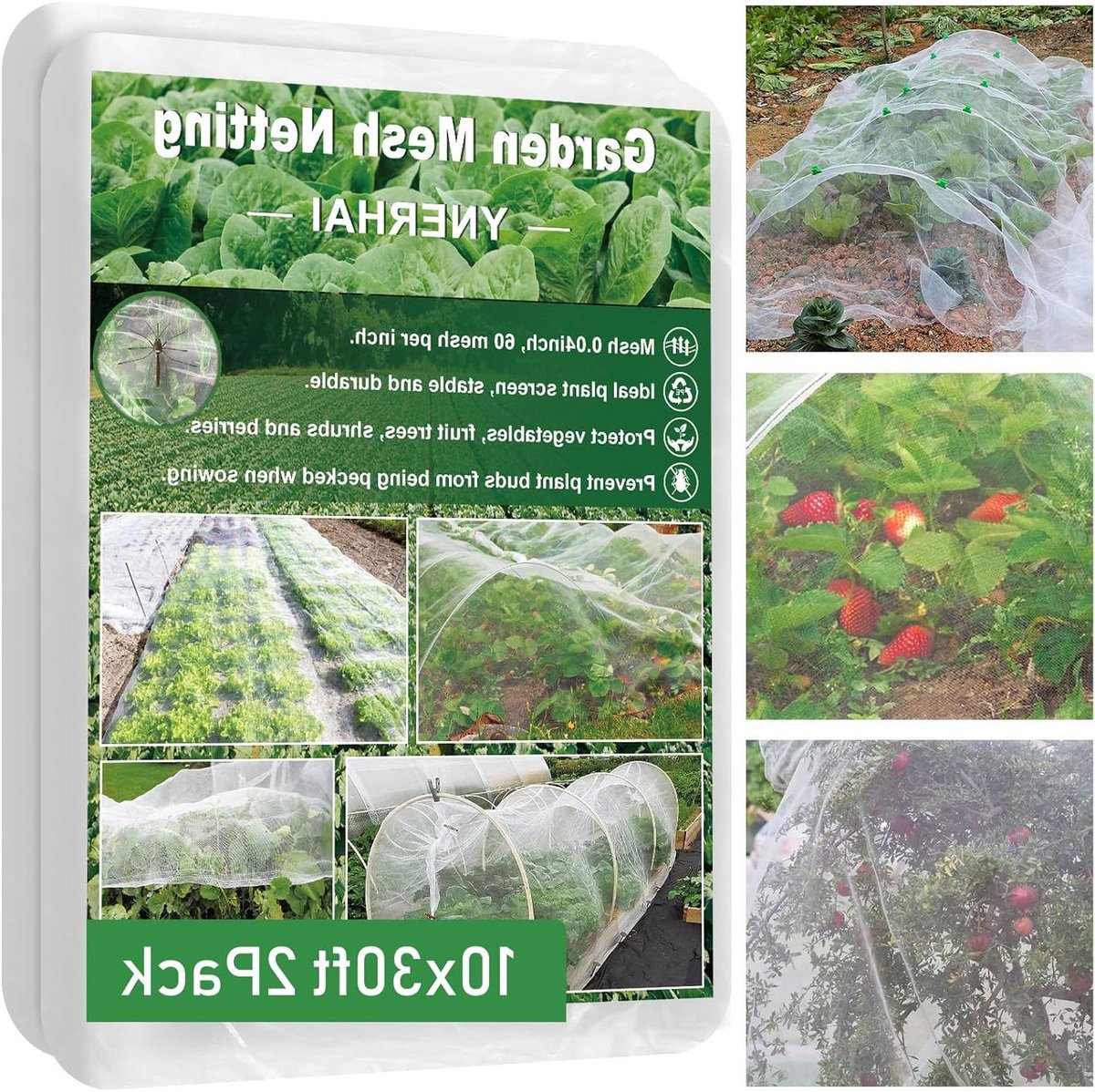 Tuingaas Barrière - Plantennet - Tuin Beschermen - Ultrafijn Gaas - 2 x 10x30m - Transparant