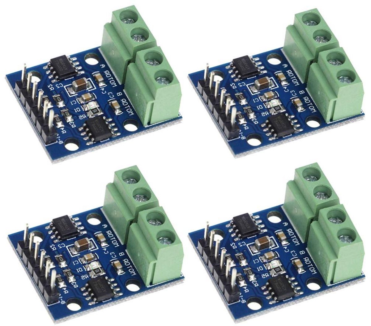 Motor Driver Module - H-Bridge Besturing - Robotica Projecten - Twee Kanaal Controle - 2.8cm x 2.1cm - Groen