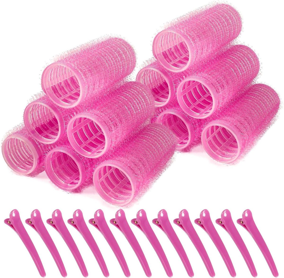 Haarrollers Zelfgreep - Krulspelden Styling - Kapsel Maken - Zonder Hitte - 24 mm - Assorti