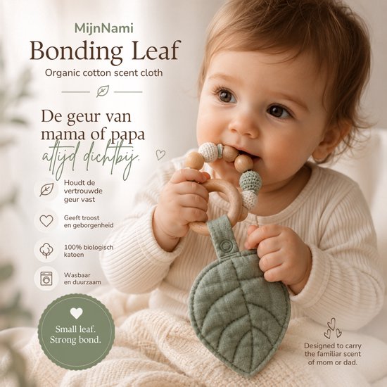 MijnNami Bonding Set Lagune – 2 Bonding Leafs, 2 Soothers & Montessori Bijtring – Voor Speen, Speenkoord & Bijtring — afbeelding 4