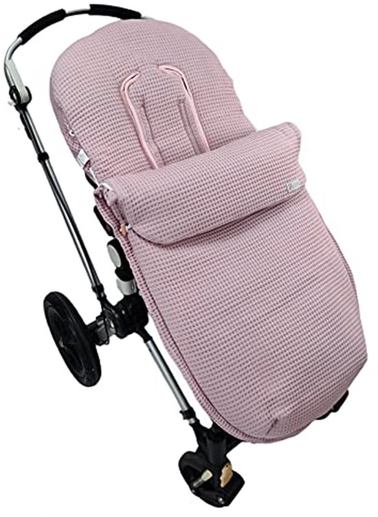 Universele Voetenzak - Baby Dekje - Wandelwagen Comfort - Handgemaakt in Spanje - Verstelbaar - Gepoederd Roze — afbeelding 5