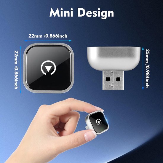Draadloze CarPlay Adapter - Auto Connect - Muziek Luisteren - Plug en Speel - Mini Formaat - Zwart — afbeelding 5