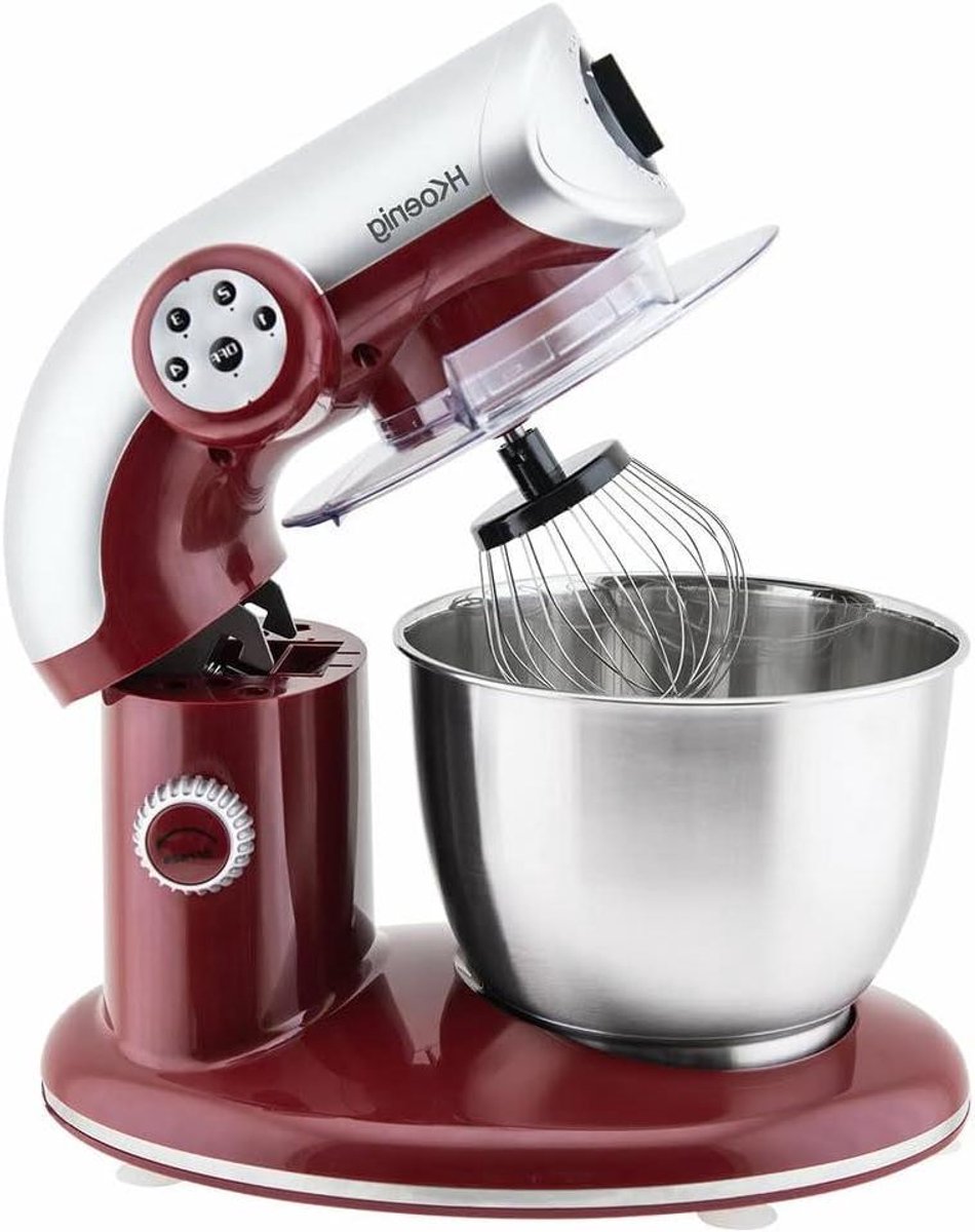 Keukenmachine - Mixer - Deeg Maken - Kantelbare Kop - 5.5L Kom - Rood