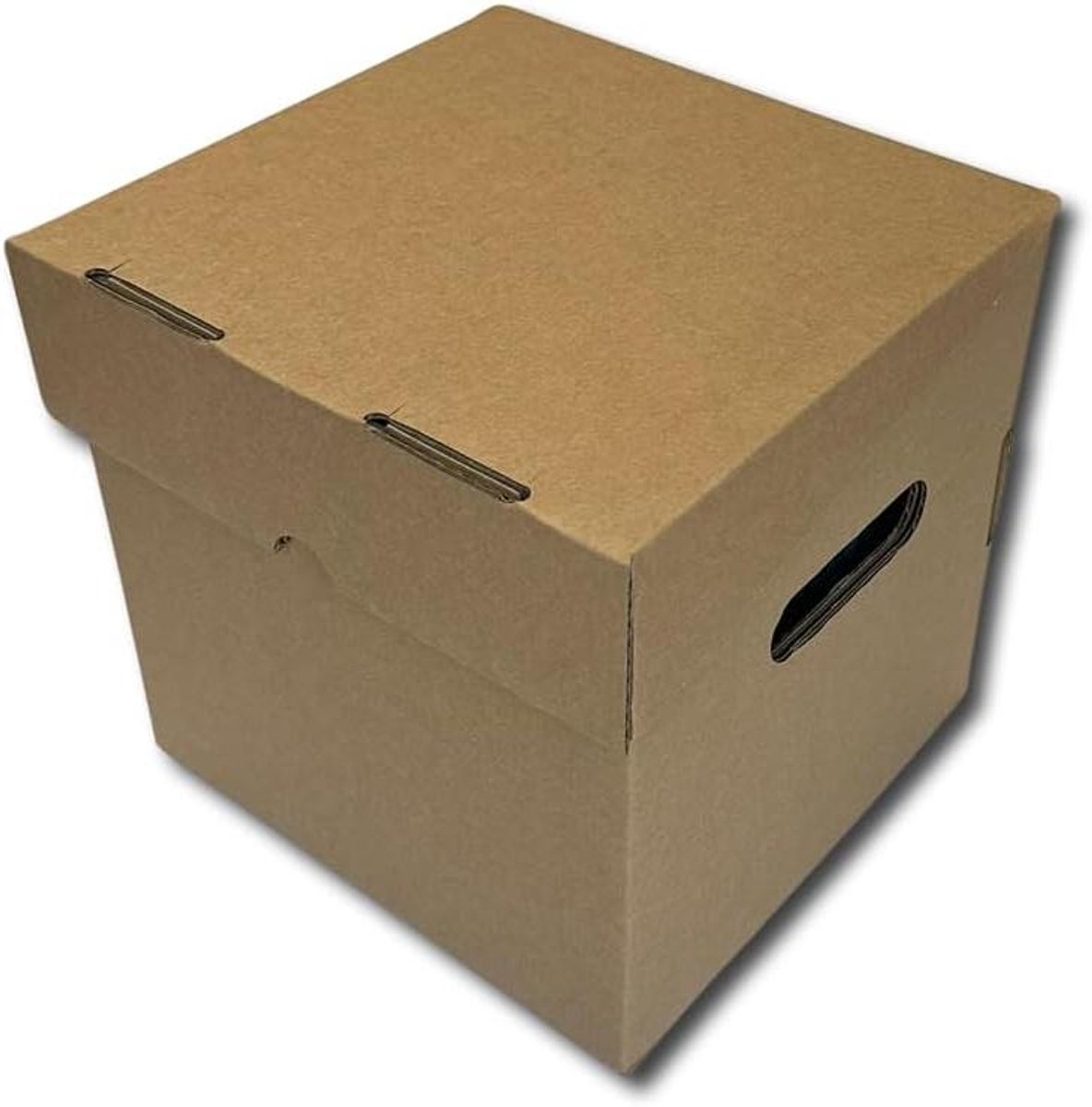 Kartonnen Doos - Opbergbox Platen - Vinyl Opslag - Met Handgrepen - 7 inch - Bruin