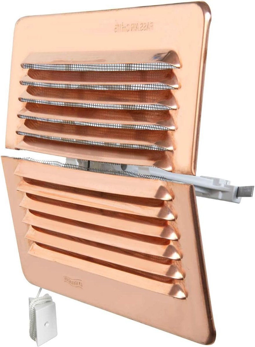 Ventilatierooster Rechthoekig - Koperen Rooster - Ventilatie Aanleggen - Inclusief Insecte
