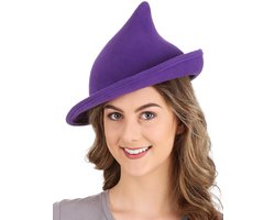 Korte heksenhoed paars - Carnaval Halloween kost