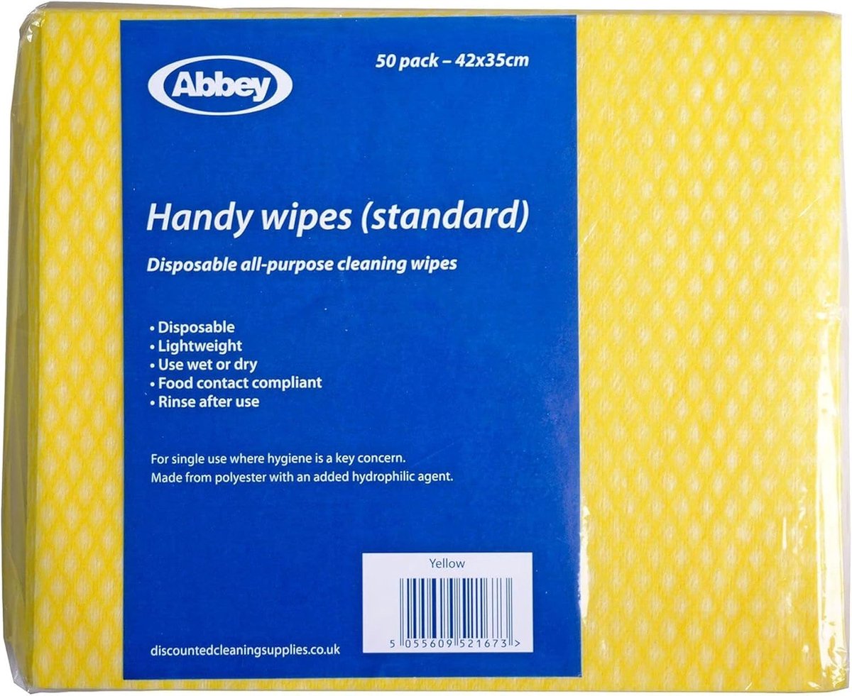 Thijox - Gele Wegwerp Schoonmaakdoekjes 50 Stuks - Multifunctionele Absorberende Keuken- en Afwasdoekjes 42x35 Cm voor Badkamer, Ramen en Oppervlakter